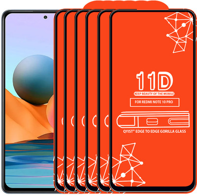 Qyist Edge To Edge Tempered Glass for Redmi Note 10 Pro(Pack of 6)