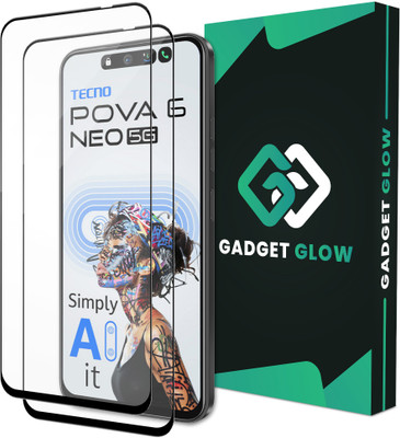 Gadget Glow Edge To Edge Tempered Glass for Tecno Pova 6 Neo 5G, Tecno Pova 6 Neo, Pova 6 Neo 5G(Pack of 2)