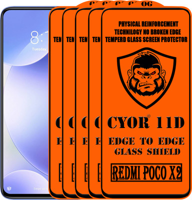 CYOR Edge To Edge Tempered Glass for REDMI POCO X2(Pack of 5)