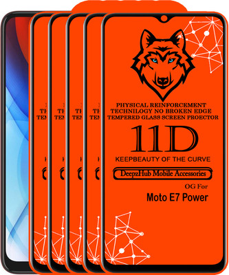 DeepzHub Edge To Edge Tempered Glass for Moto E7 Power(Pack of 5)