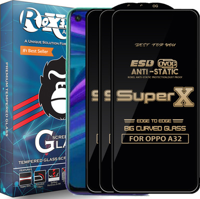 Roxel Edge To Edge Tempered Glass for OPPO A32(Pack of 3)