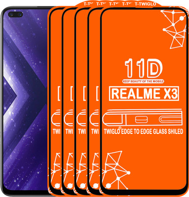 TWIGLO Edge To Edge Tempered Glass for REALME X3(Pack of 5)
