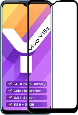 HUPSHY Edge To Edge Tempered Glass for vivo Y15s(Pack of 1)