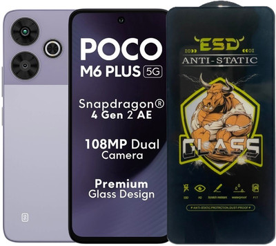 Blate Edge To Edge Tempered Glass for Poco M6 Plus 5G, Anti Static, ESD Anti Dust, Big Curve, Dust Proof Tempered Glass(Pack of 1)