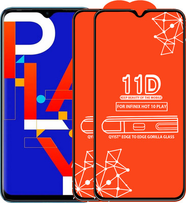 Qyist Edge To Edge Tempered Glass for Infinix Hot 10 Play(Pack of 2)