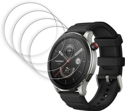 SOMTONE Edge To Edge Tempered Glass for AMAZFIT GTR 4 1.43 inch SMARTWATCH SCREEN GUARD(Pack of 4)