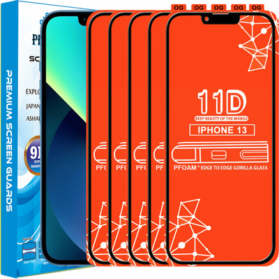 PFOAM Edge To Edge Tempered Glass for APPLE IPHONE 13(Pack of 5)