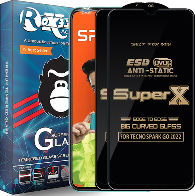 Roxel Edge To Edge Tempered Glass for TECNO SPARK GO 2022(Pack of 2)