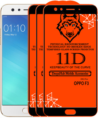 DeepzHub Edge To Edge Tempered Glass for Oppo F3(Pack of 3)