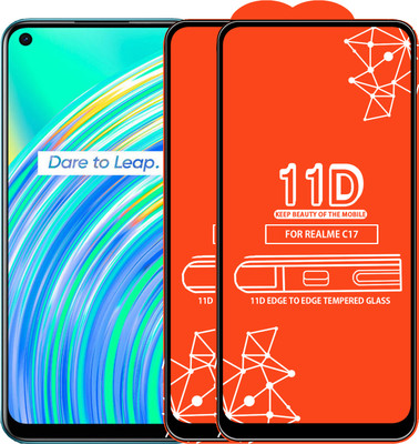 Qyist Edge To Edge Tempered Glass for Realme C17(Pack of 2)