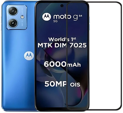MobiWay Edge To Edge Tempered Glass for Motorola G64 5G, Moto G64 5G, HS4(Pack of 1)