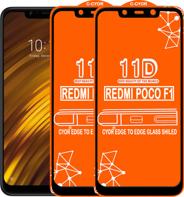 CYOR Edge To Edge Tempered Glass for POCO F1(Pack of 2)