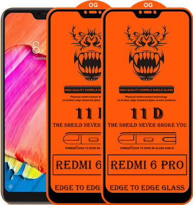 Forego Edge To Edge Tempered Glass for Mi Redmi 6 pro(Pack of 2)