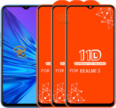 HQ Protection Edge To Edge Tempered Glass for Realme 5(Pack of 3)