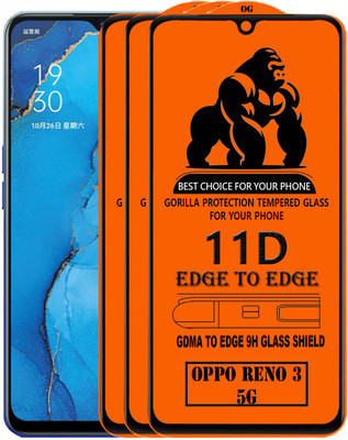 GDMA Edge To Edge Tempered Glass for OPPO Reno 3 5G(Pack of 3)