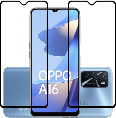 NIMMIKA ENTERPRISES Edge To Edge Tempered Glass for Oppo A16 D+ Tempered Glass(Pack of 2)