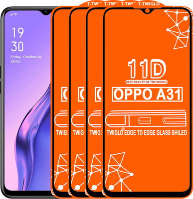 TWIGLO Edge To Edge Tempered Glass for OPPO A31(Pack of 4)