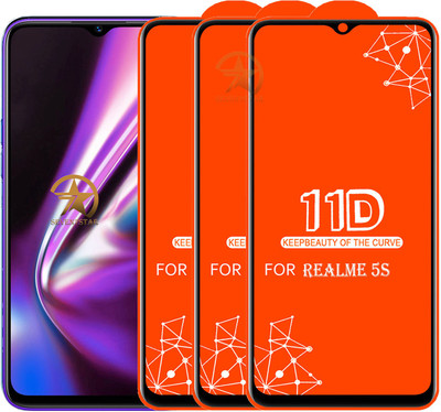 SEVEN7STAR Edge To Edge Tempered Glass for Realme 5S(Pack of 3)