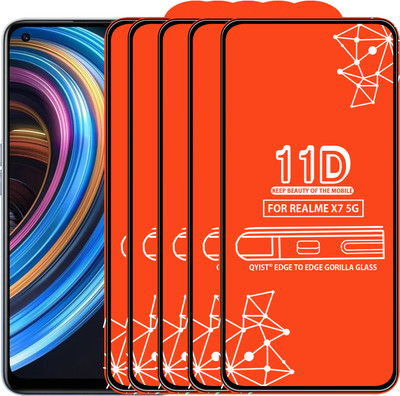 Qyist Edge To Edge Tempered Glass for Realme X7 5G(Pack of 5)