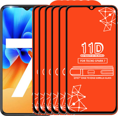 Qyist Edge To Edge Tempered Glass for Tecno Spark 7(Pack of 6)
