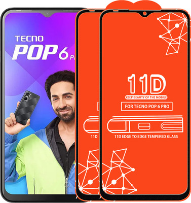 Roxel Edge To Edge Tempered Glass for Tecno Pop 6 Pro(Pack of 2)