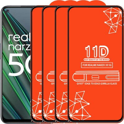 Qyist Edge To Edge Tempered Glass for Realme Narzo 30 5G(Pack of 4)