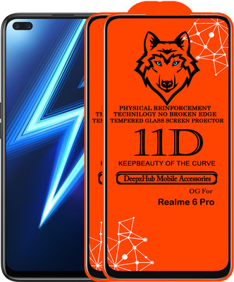 DeepzHub Edge To Edge Tempered Glass for Realme 6 Pro(Pack of 2)