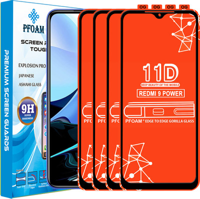 PFOAM Edge To Edge Tempered Glass for REDMI 9 POWER(Pack of 4)