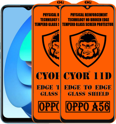 CYOR Edge To Edge Tempered Glass for OPPO A56(Pack of 2)