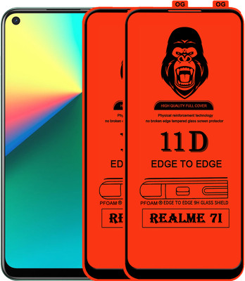 Laxdom Edge To Edge Tempered Glass for REALME 7I(Pack of 2)