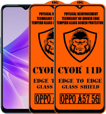 CYOR Edge To Edge Tempered Glass for OPPO A57 5G(Pack of 2)