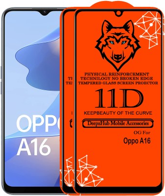 DeepzHub Edge To Edge Tempered Glass for OPPO A16(Pack of 2)