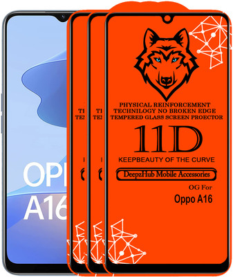 DeepzHub Edge To Edge Tempered Glass for OPPO A16(Pack of 3)