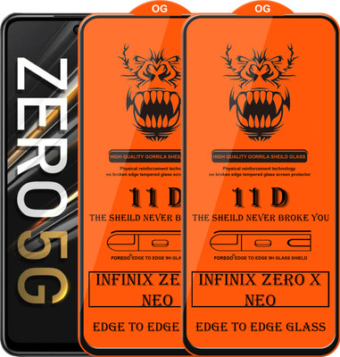 Forego Edge To Edge Tempered Glass for Infinix Zero X Neo(Pack of 2)