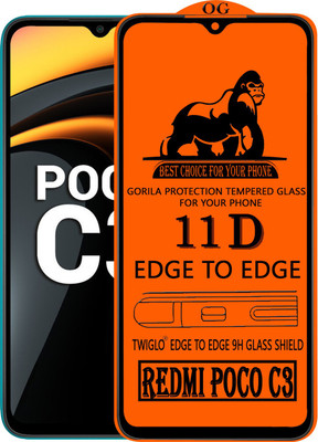 TWIGLO Edge To Edge Tempered Glass for REDMI POCO C3(Pack of 1)