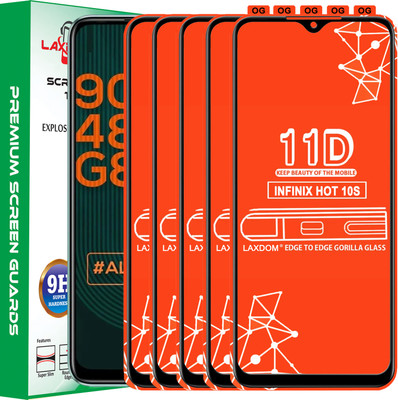 Laxdom Edge To Edge Tempered Glass for INFINIX HOT 10S(Pack of 5)