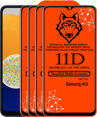 CRodible Edge To Edge Tempered Glass for Samsung Galaxy A03(Pack of 4)