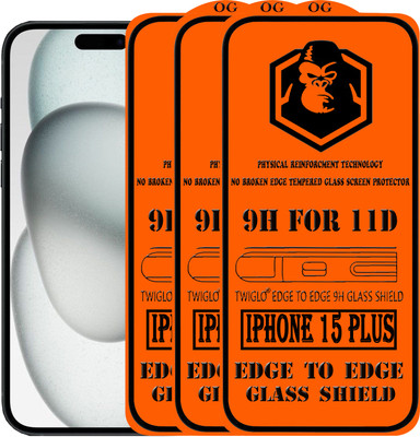 TWIGLO Edge To Edge Tempered Glass for IPHONE 15 PLUS(Pack of 3)