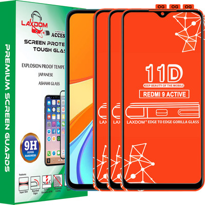 Laxdom Edge To Edge Tempered Glass for REDMI 9 ACTIVE(Pack of 3)