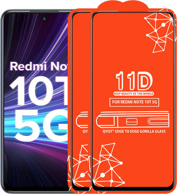 Qyist Edge To Edge Tempered Glass for Redmi Note 10T 5G(Pack of 2)