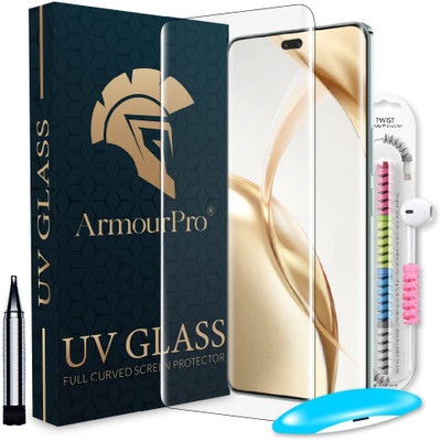 ArmourPro Edge To Edge Tempered Glass for Honor 200 Pro 5G, Honor 200 Pro, UV Glue Tempered Glass with Cable Protector(Pack of 1)