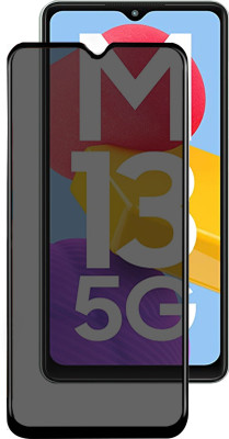 HUPSHY Edge To Edge Tempered Glass for SAMSUNG GALAXY M13 5G (Privacy Glass)(Pack of 1)