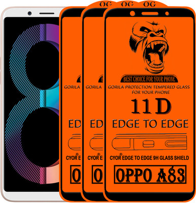 CYOR Edge To Edge Tempered Glass for Oppo A83(Pack of 3)