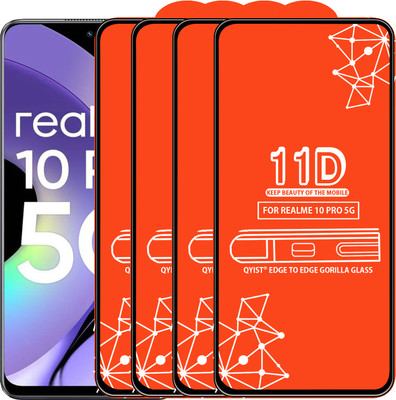 Qyist Edge To Edge Tempered Glass for Realme 10 Pro 5G(Pack of 4)