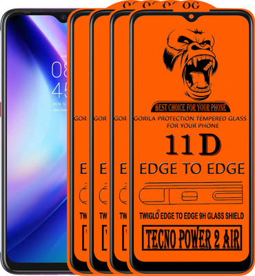 TWIGLO Edge To Edge Tempered Glass for TECNO POWER 2 AIR(Pack of 4)