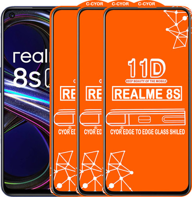 CYOR Edge To Edge Tempered Glass for REALME 8S(Pack of 3)