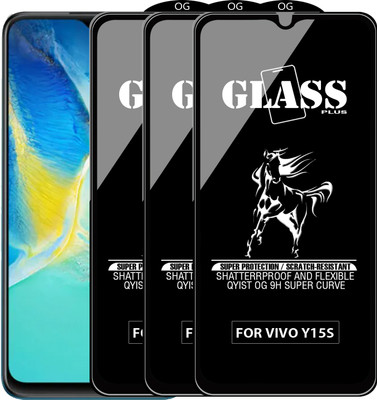 Qyist Edge To Edge Tempered Glass for VIVO Y15S(Pack of 3)