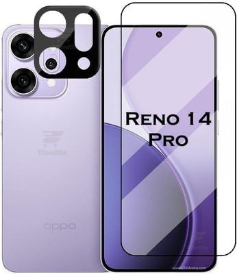 WonReza Edge To Edge Tempered Glass for Reno 14 Pro, Reno 14 Pro 5G, with Camera Lens Protector(Pack of 1)
