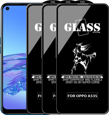 Qyist Edge To Edge Tempered Glass for OPPO A53S(Pack of 3)
