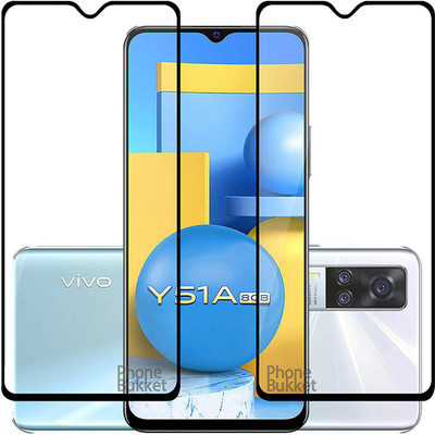 NIMMIKA ENTERPRISES Edge To Edge Tempered Glass for Vivo Y51A D+ Tempered Glass(Pack of 2)